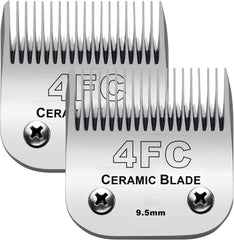 Audoc 2PC 4FC blades: ceramic and stainless steel for smooth, quiet grooming.