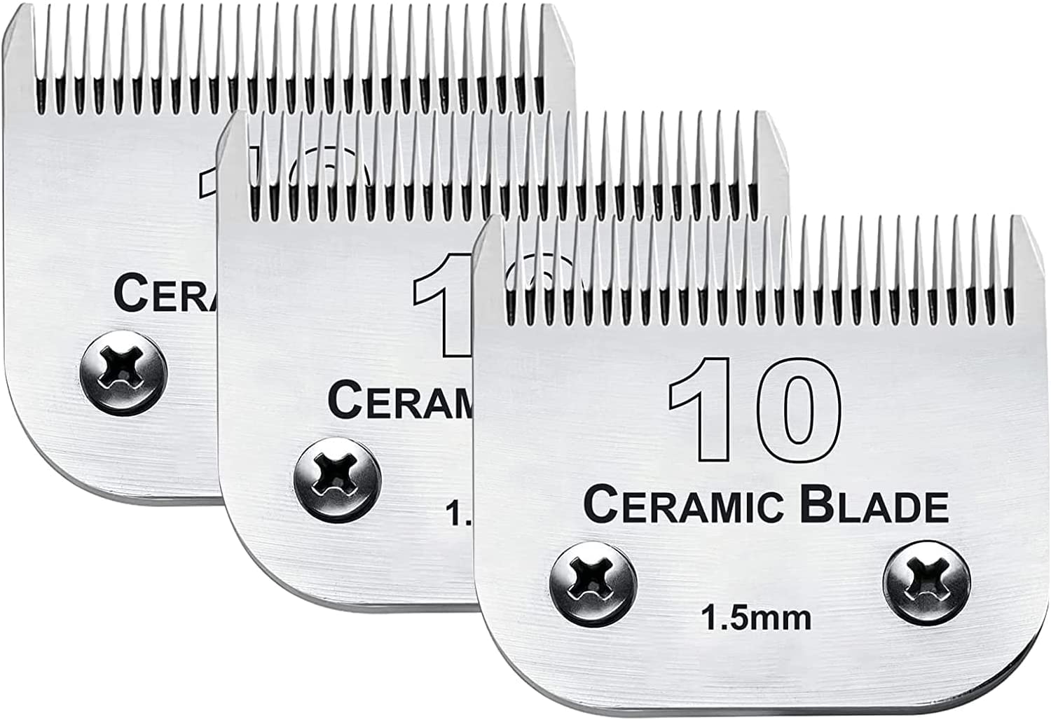 Audoc 3-pack 10-blade dog grooming blades for precise trims.