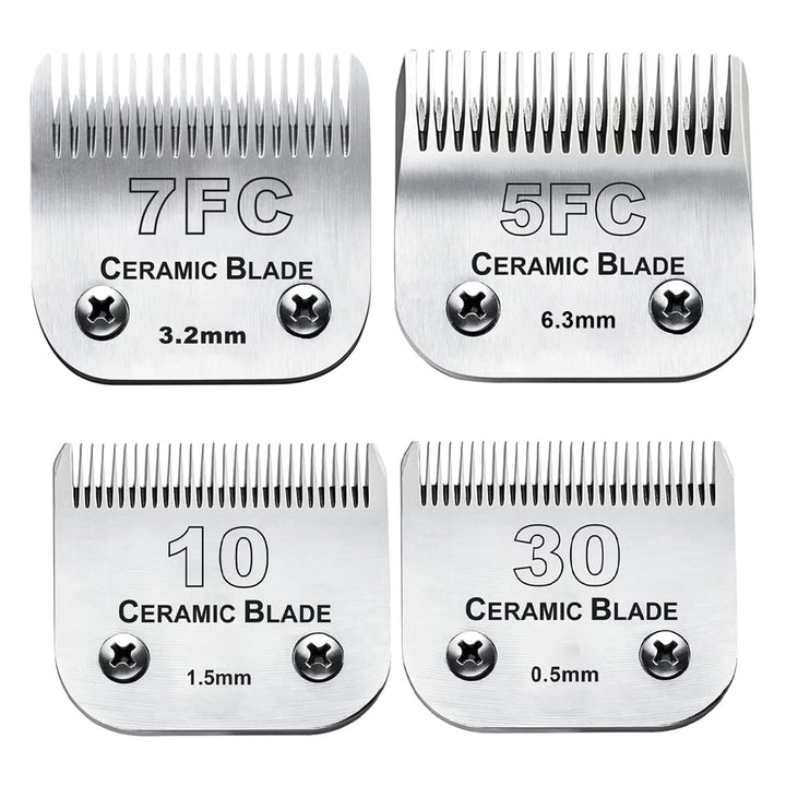 Audoc dog grooming blade 10 ceramic close-up for precise, cooler cuts.