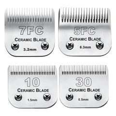 Audoc dog grooming blade 10 ceramic close-up for precise, cooler cuts.