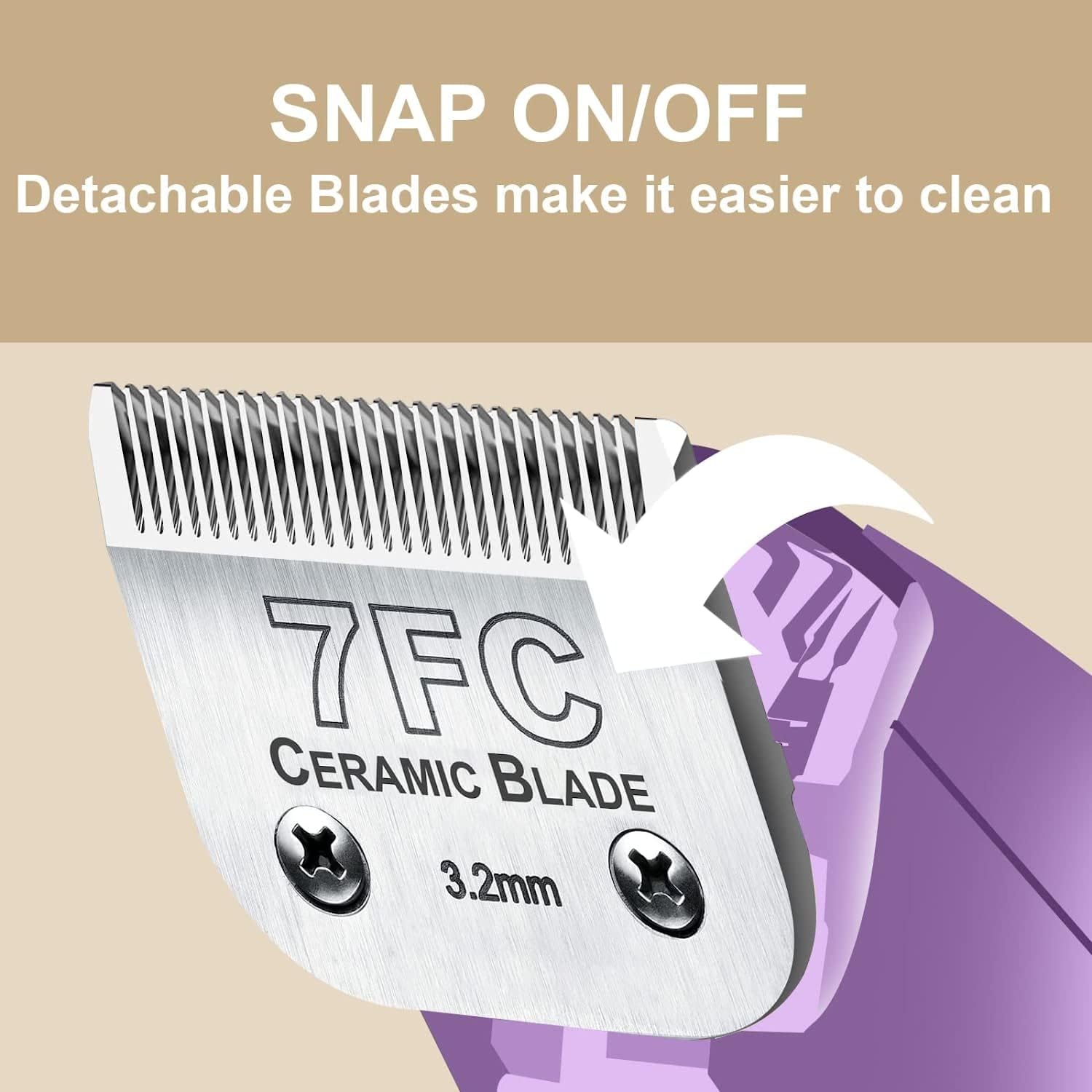 Audoc dog grooming blades compatible with Andis UltraEdge for smooth clipping.