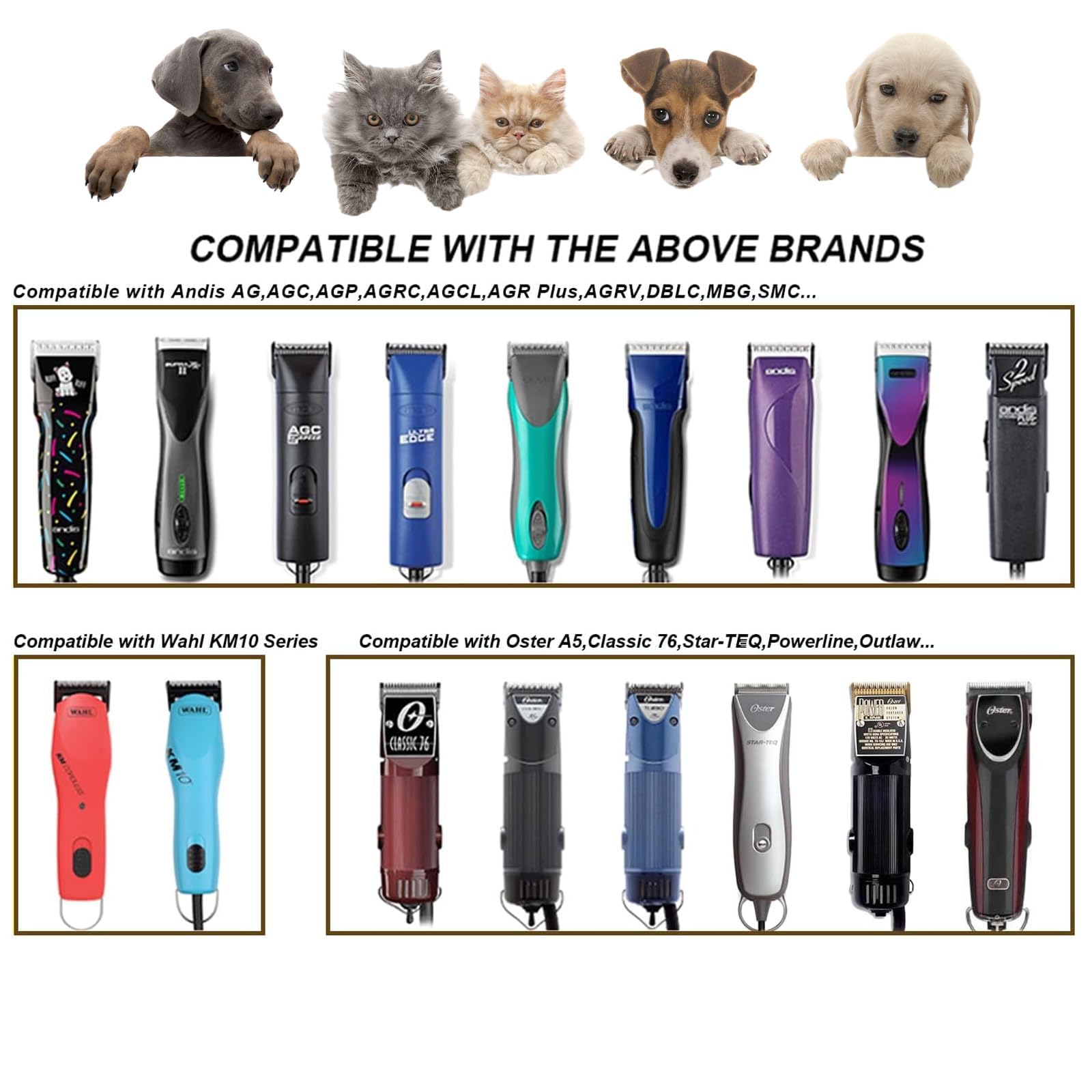 Audoc T84 blade compatible with Andis, Oster, and Wahl clippers for versatile grooming