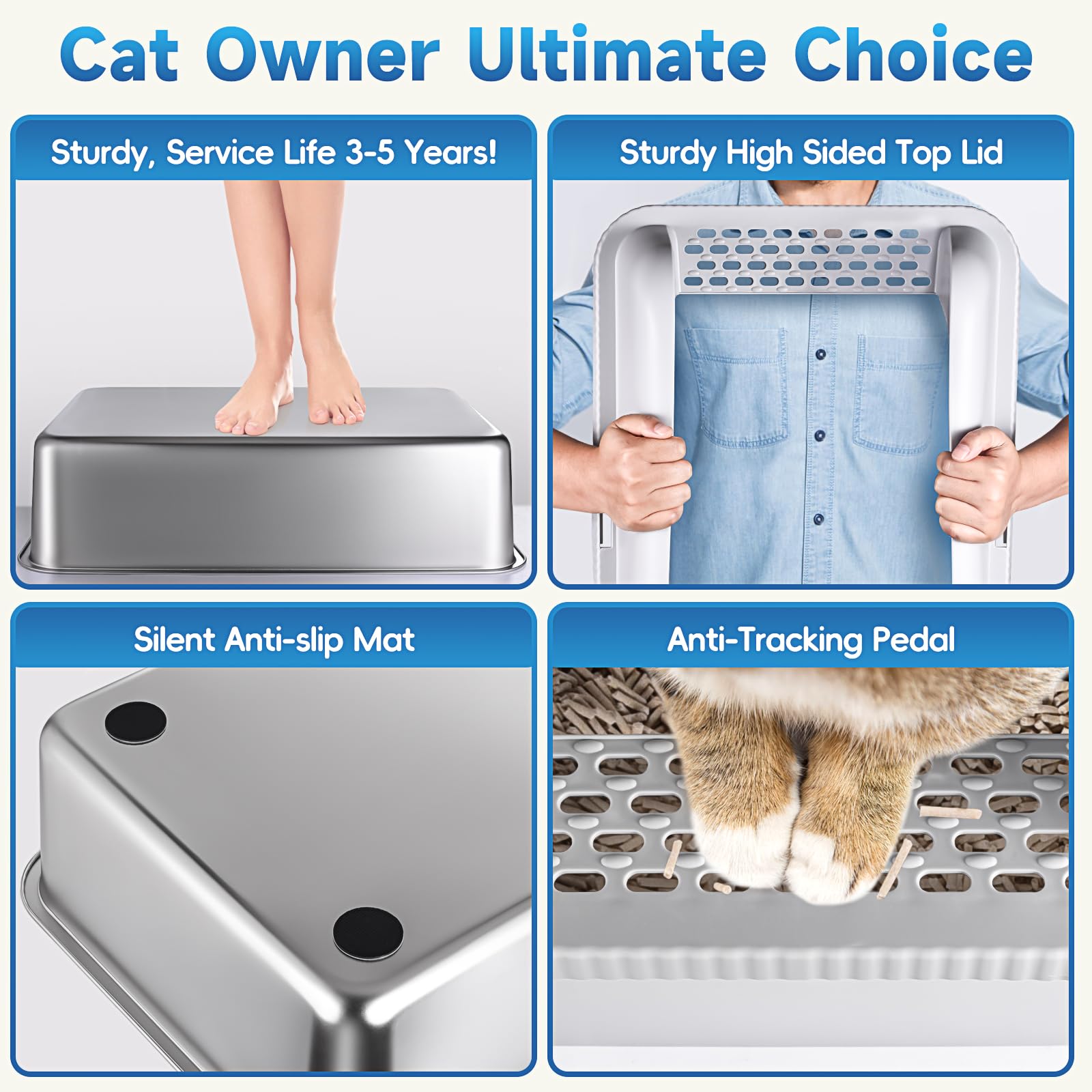 AUFYA included litter scoop with stand for convenient cleanup.