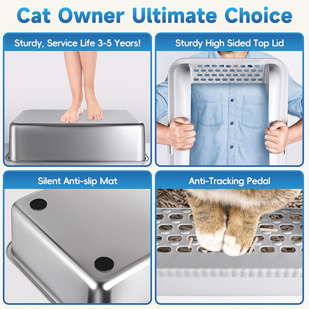 AUFYA included litter scoop with stand for convenient cleanup.