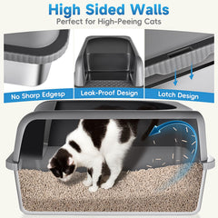 AUFYA XL enclosed litter box 24x16x12 provides ample space for large cats.