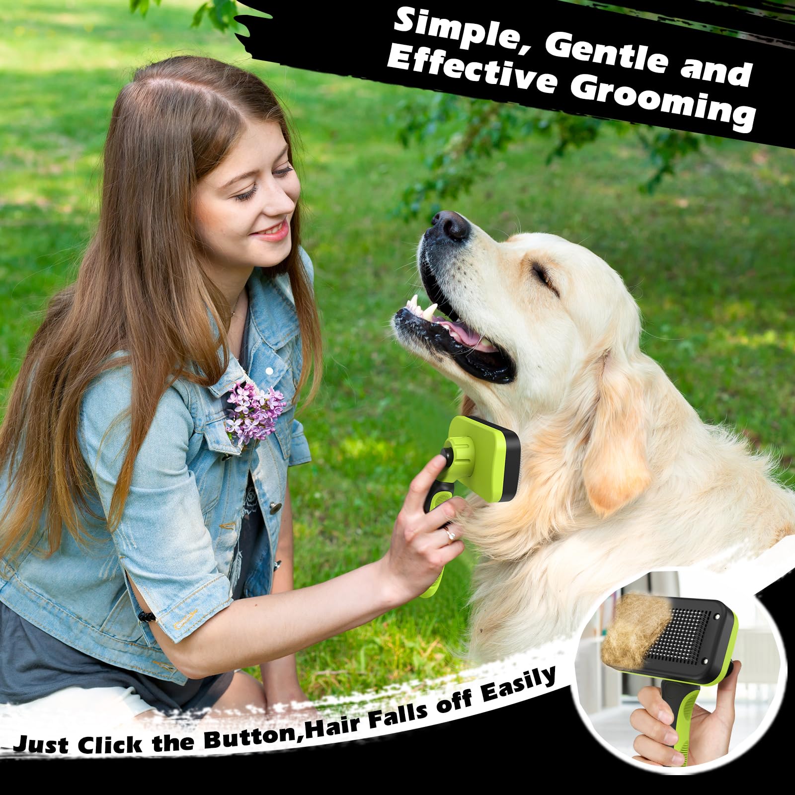 Augwind ergonomic handle design for comfortable grooming sessions.