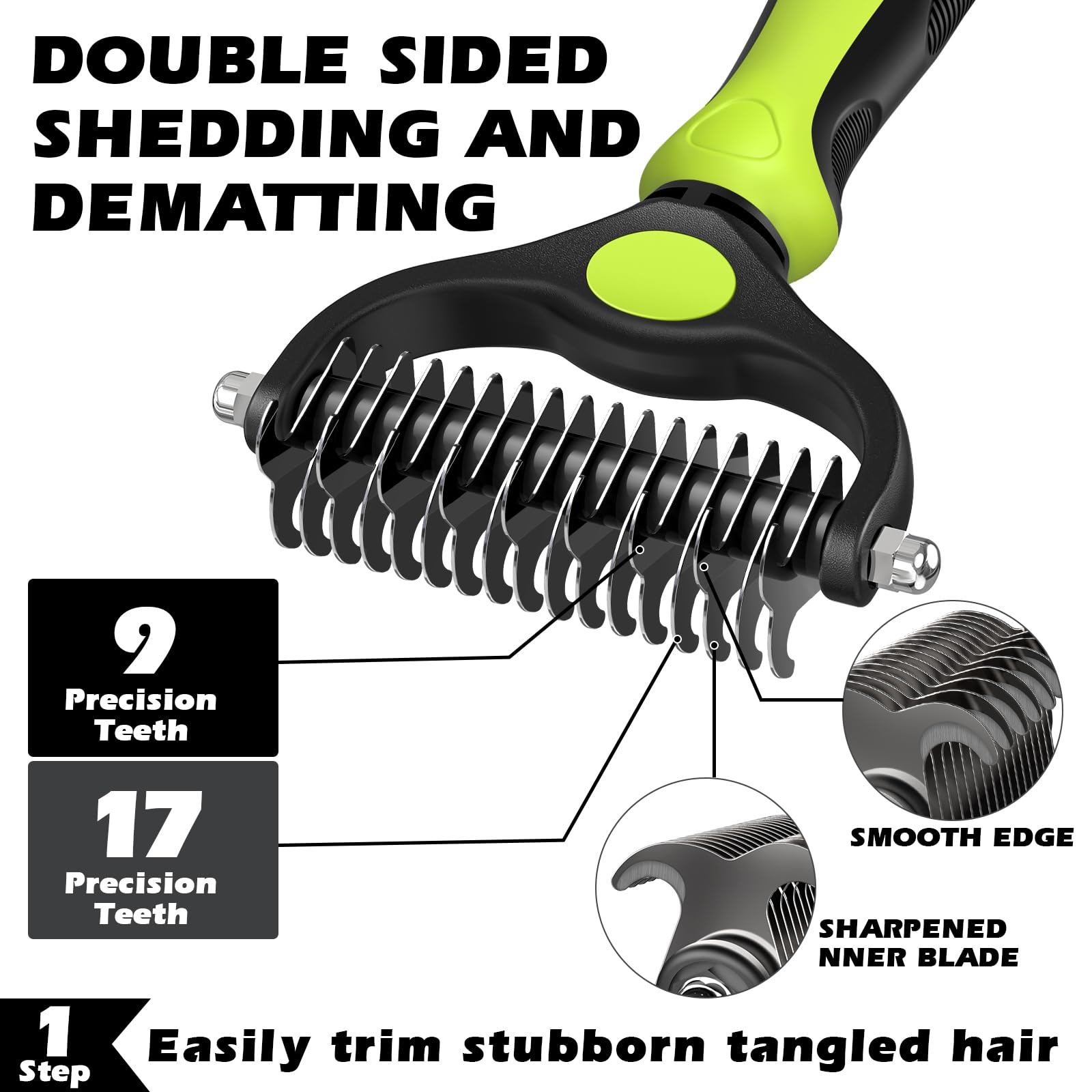 Augwind self-cleaning slicker brush closeup highlighting quick hair removal.