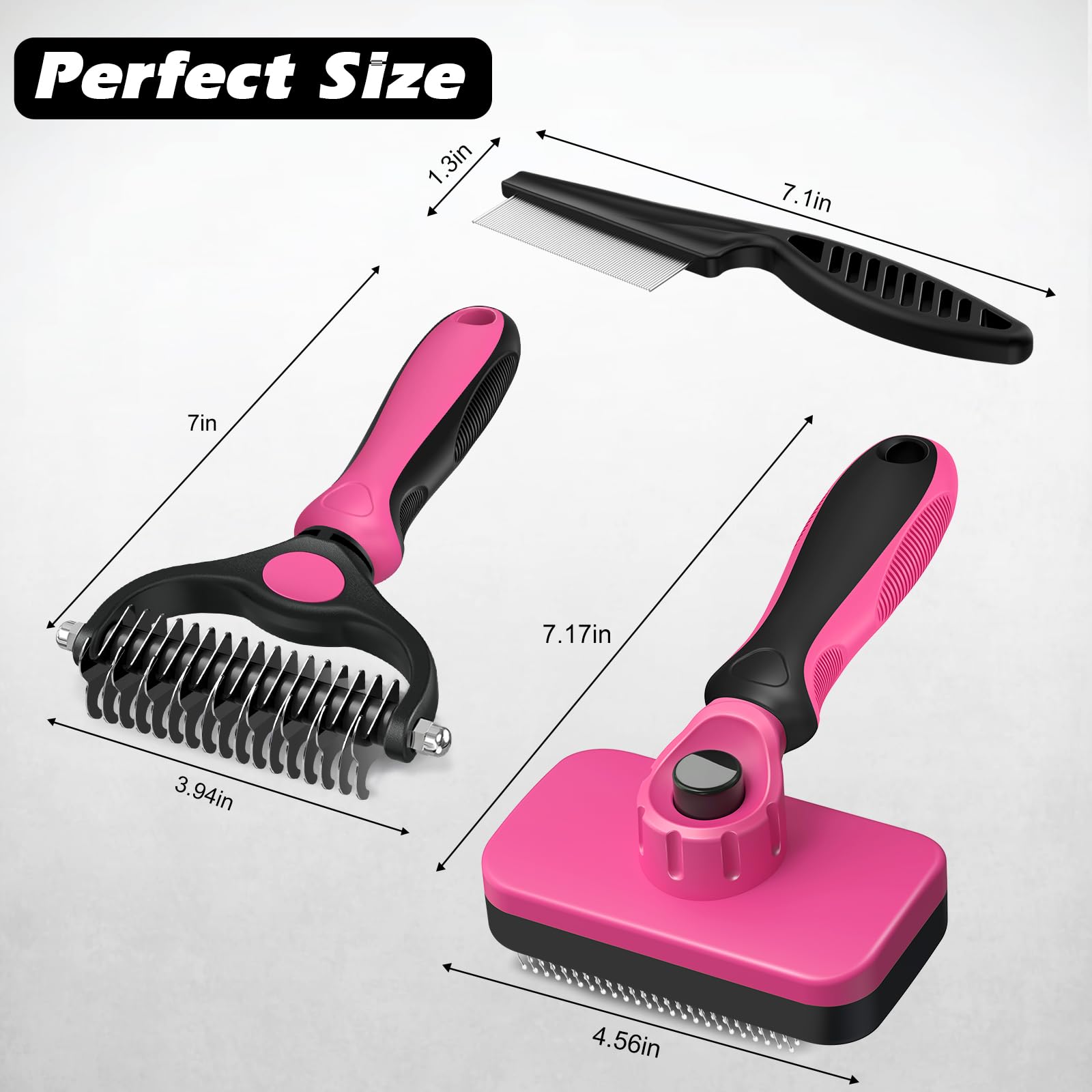Augwind three-piece grooming kit in red for daily pet care.