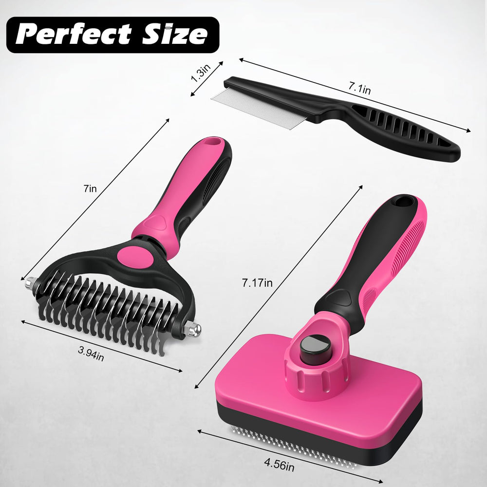 Augwind three-piece grooming kit in red for daily pet care.