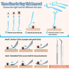 Auibor tick hooks designed for easy engagement with ticks on skin or fur