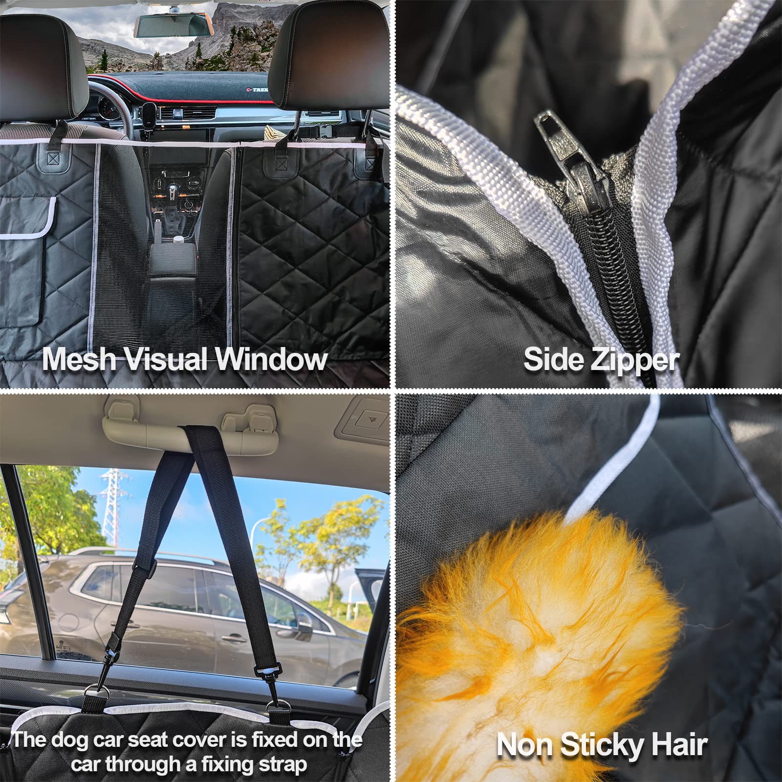 AULDEY dog car seat cover side flaps protect doors from scratches