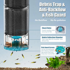 Aulofee debris tray catching visible waste for easy cleanup.