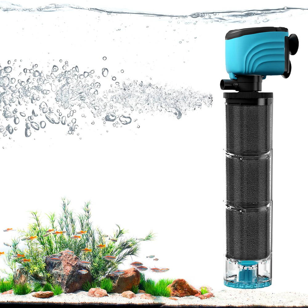Aulofee submersible filter 660GPH showcased in-tank for crystal-clear water.
