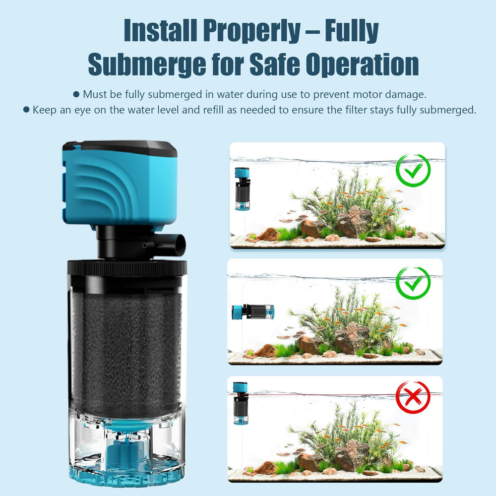 Aulofee submersible filter bio sponge supports natural biological filtration