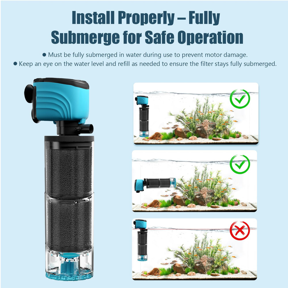 Aulofee submersible filter check valve prevents backflow and keeps tank stable.