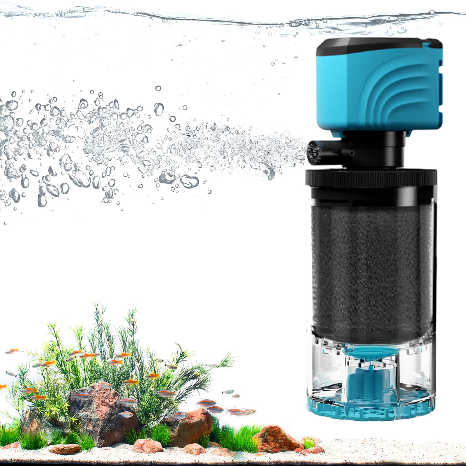 Aulofee submersible filter outlet-adjustment enables precise water flow in freshwater tanks