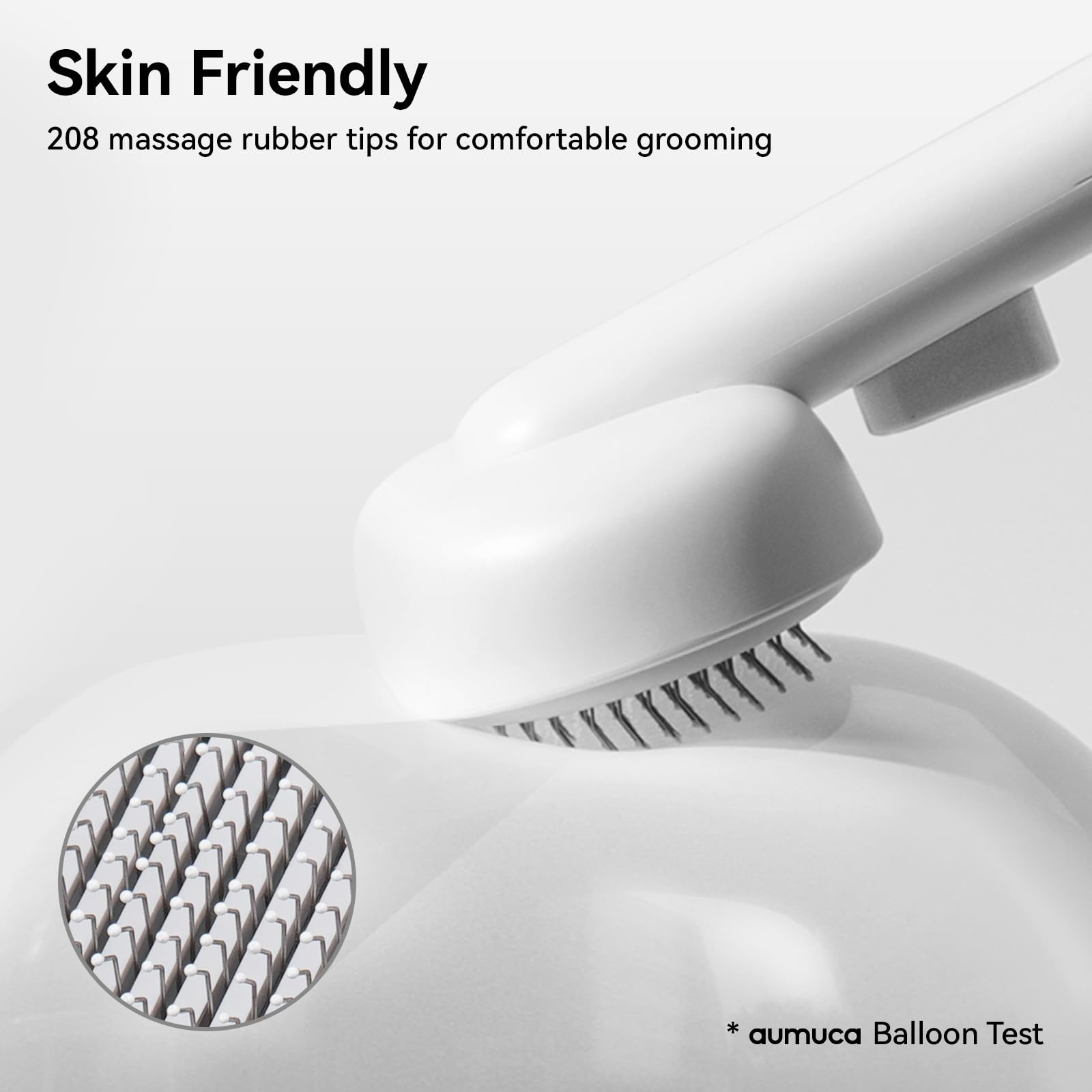 Aumuca Cat Brush features a sturdy ABS body for daily grooming.