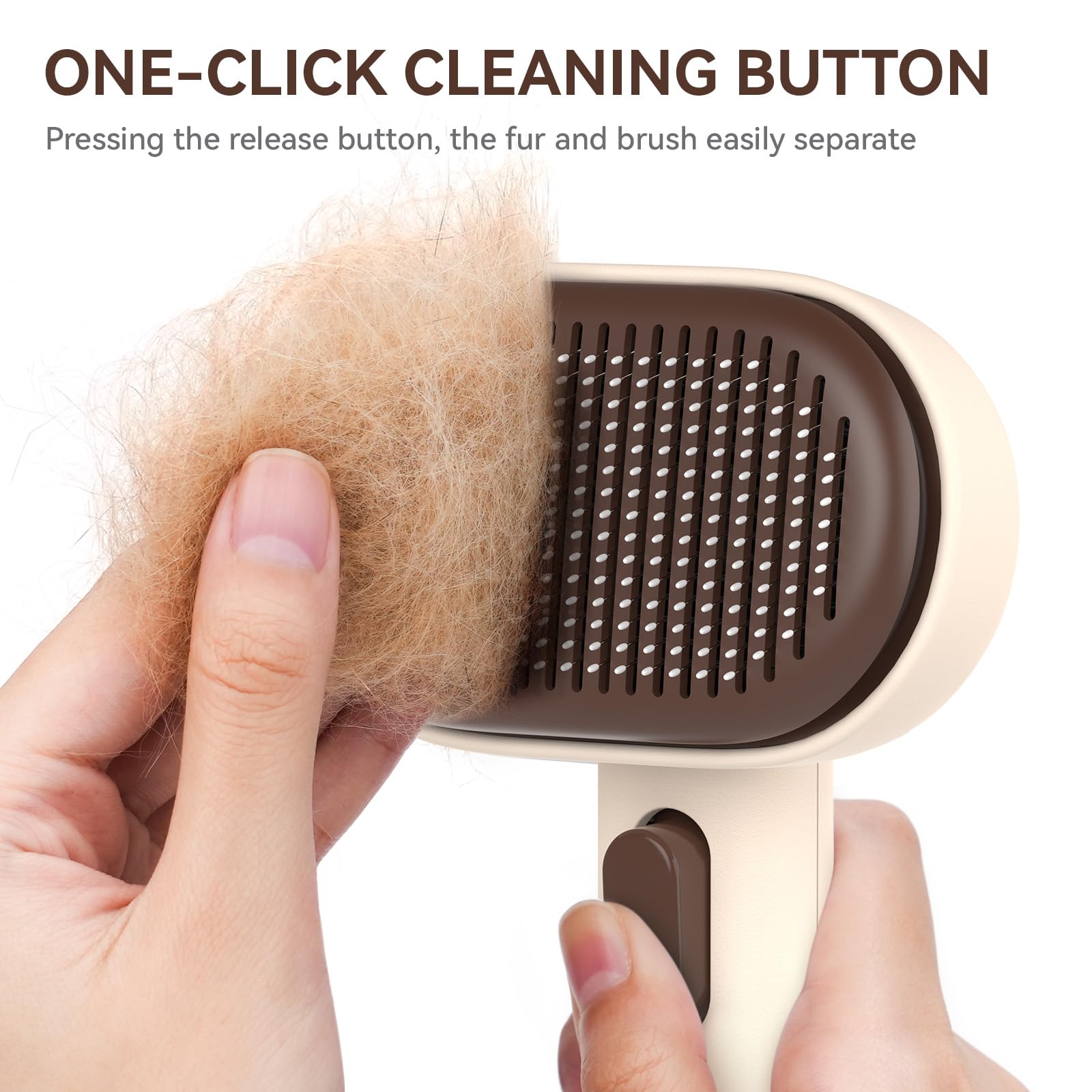 Aumuca cat brush brown design for balanced grooming control.