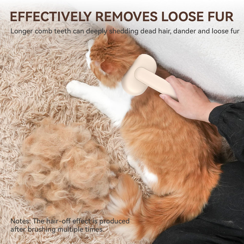 Aumuca cat brush easy-clean design simplifies fur disposal after grooming.