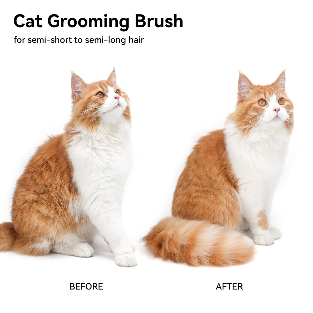 Aumuca Cat Brush ergonomic handle supports comfortable grooming sessions.