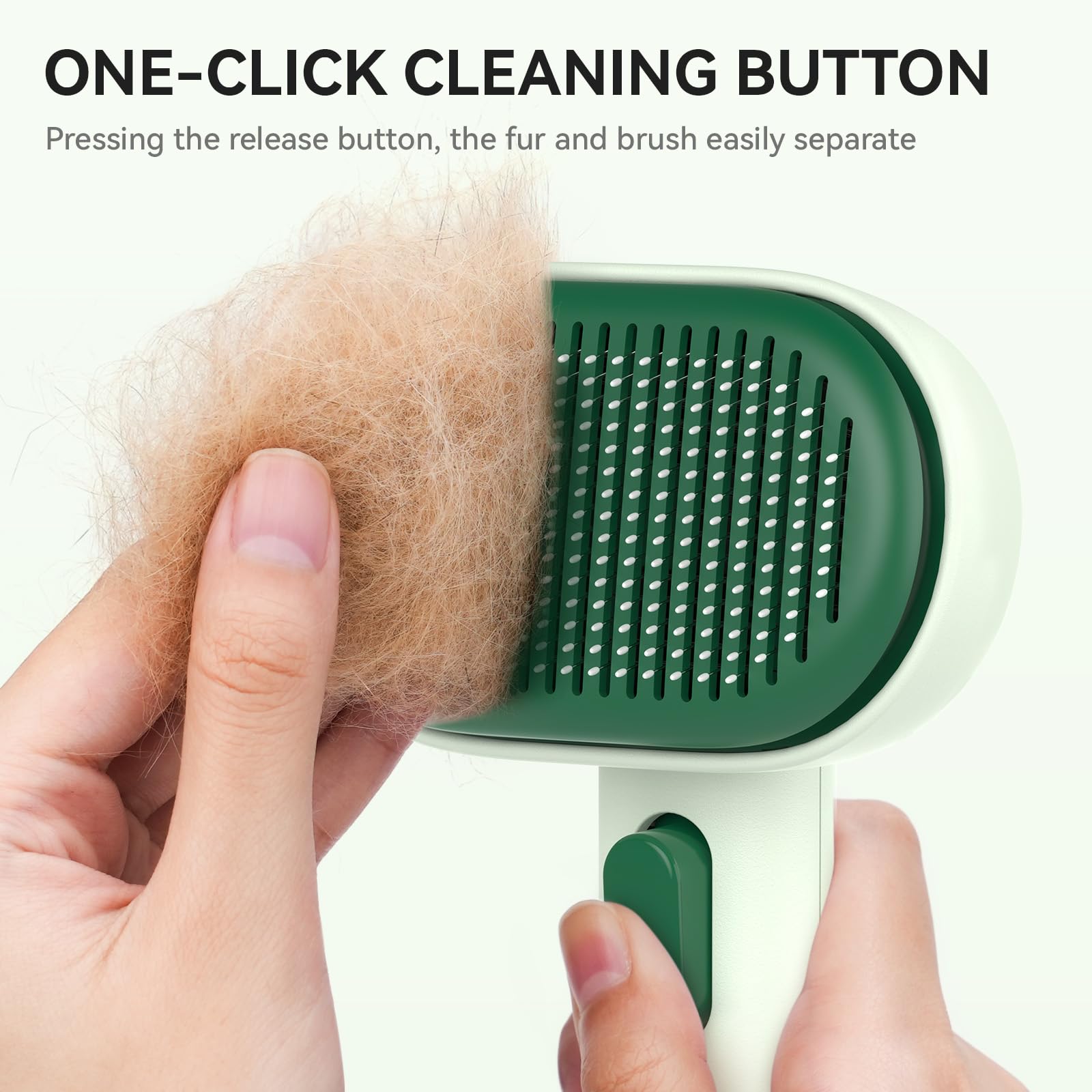 Aumuca cat brush fur pickup close-up highlighting shedding reduction