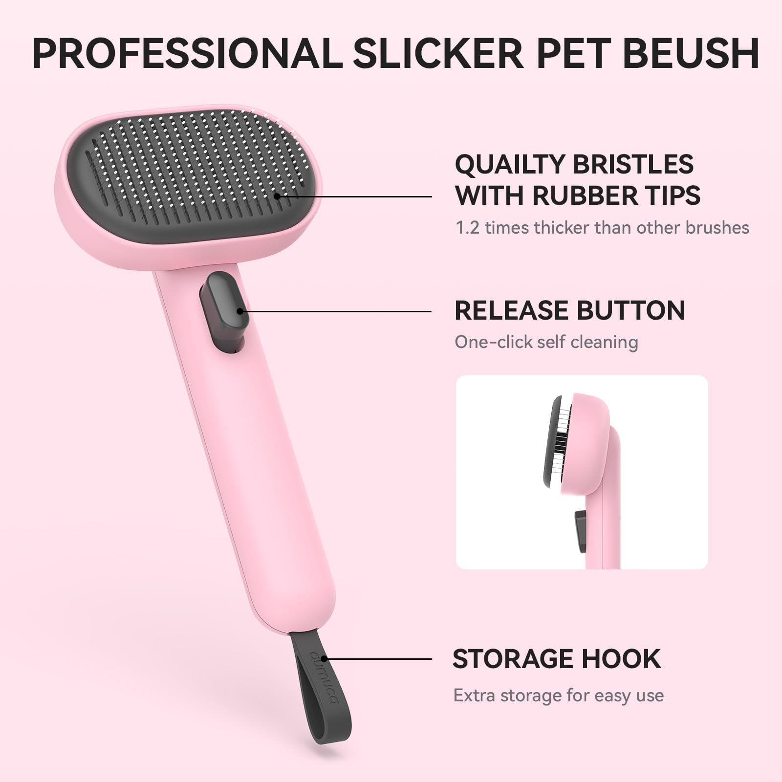 Aumuca cat brush removes loose fur from indoor cats.
