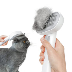 Aumuca Cat Brush with release button for quick cleaning and hair removal.