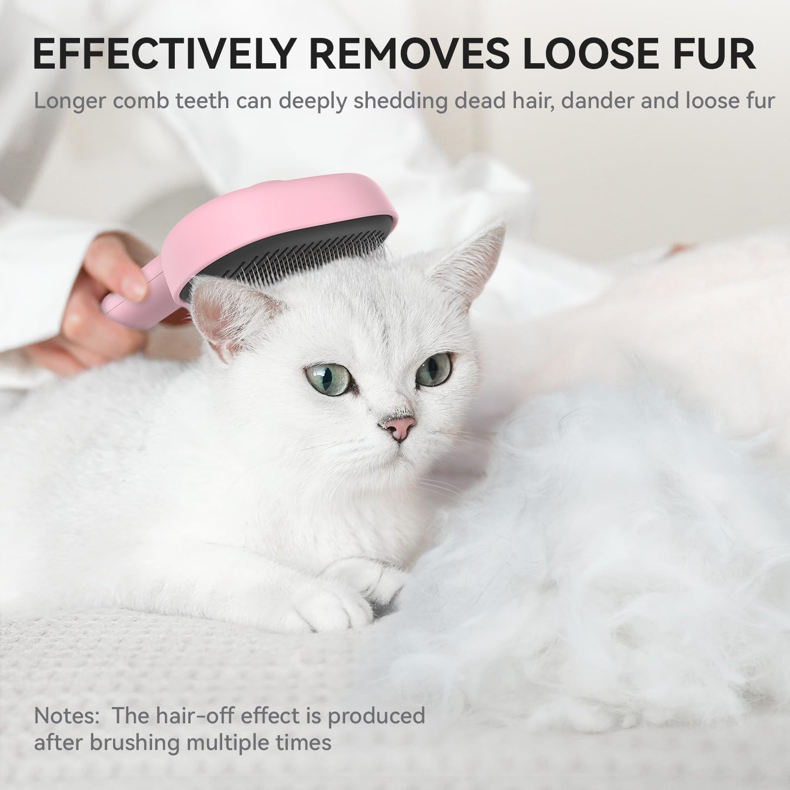 Aumuca cat brush short-haired coat gentle deshedding action.