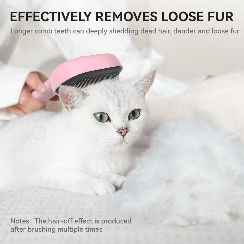 Aumuca cat brush short-haired coat gentle deshedding action.
