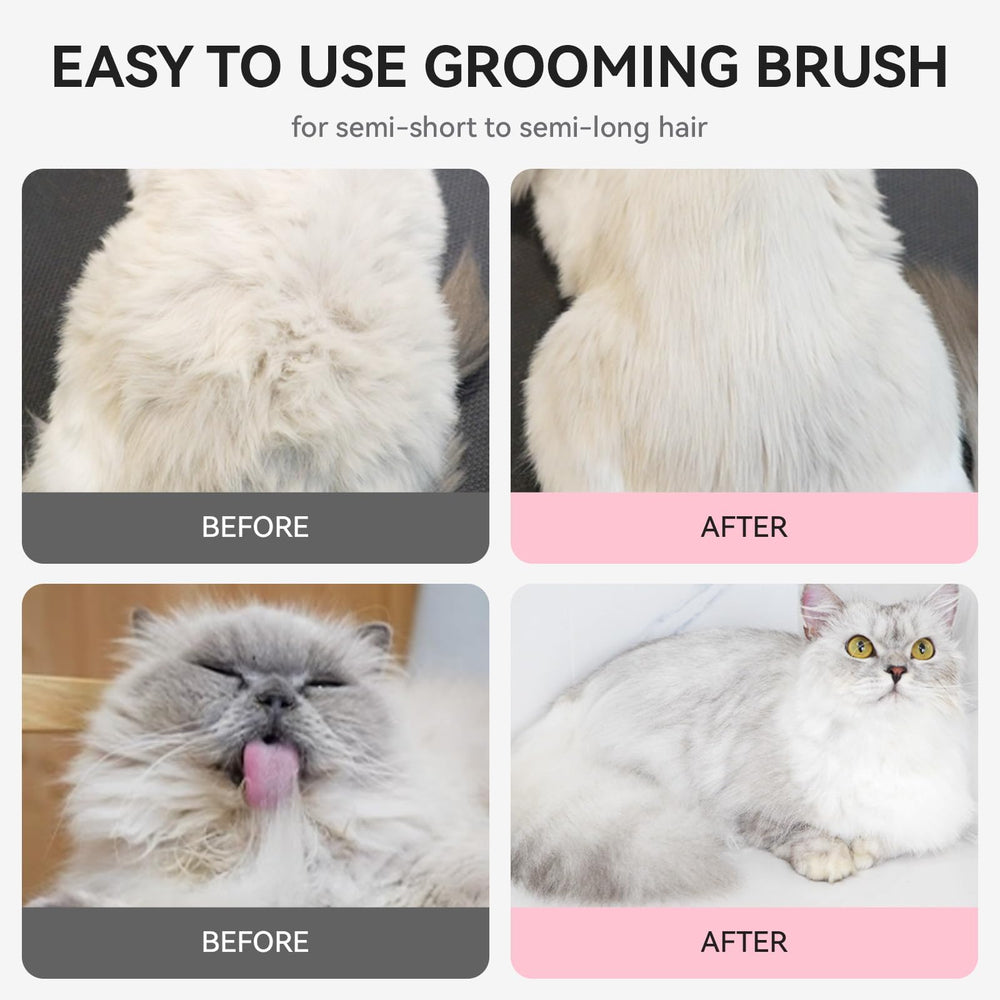 Aumuca cat brush stainless steel bristles tackle mats without scratching.