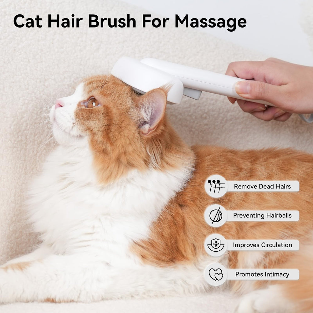 Aumuca Cat Brush helps reduce loose fur during indoor pet care.