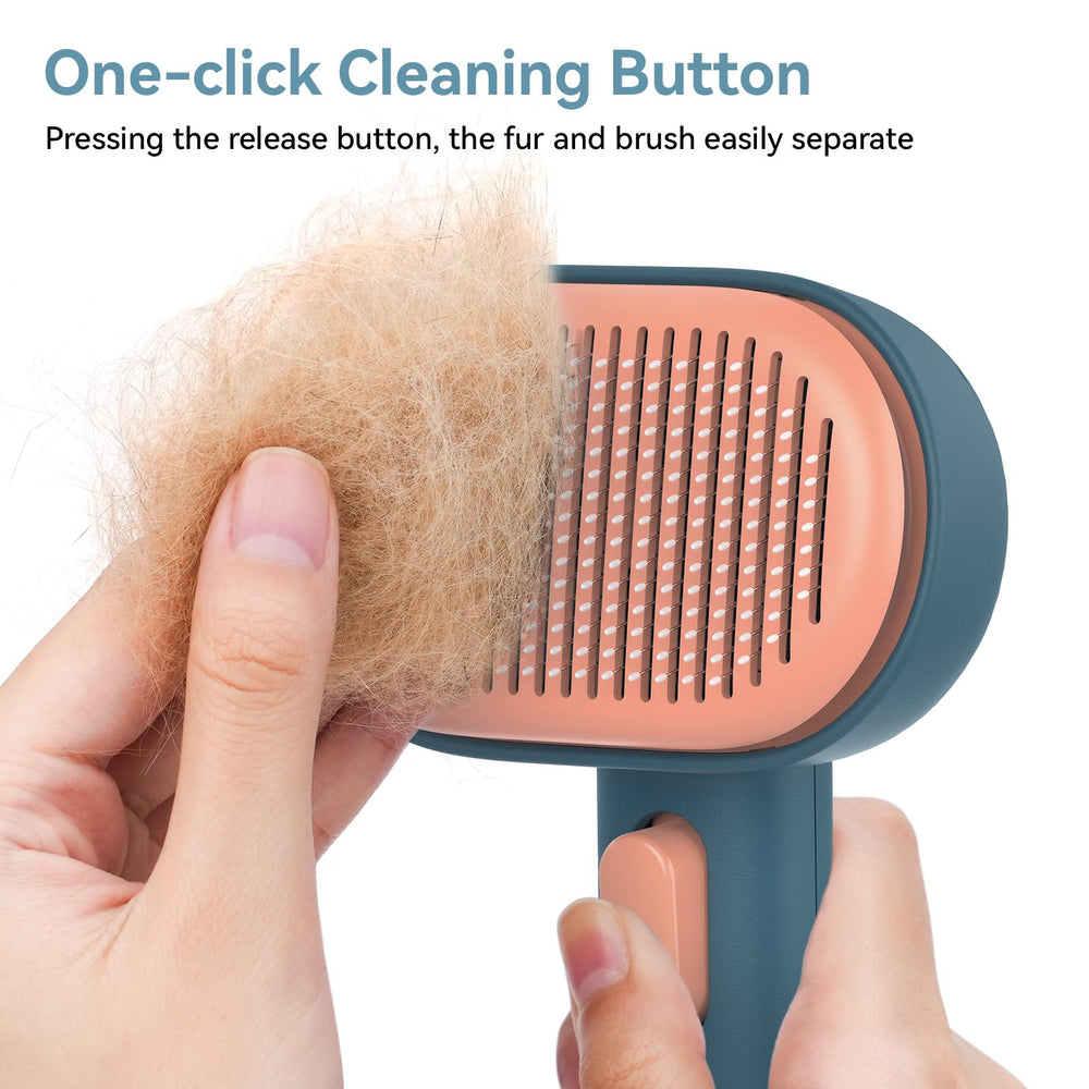 Aumuca one-click cleaning button simplifies post-brush cleanup.