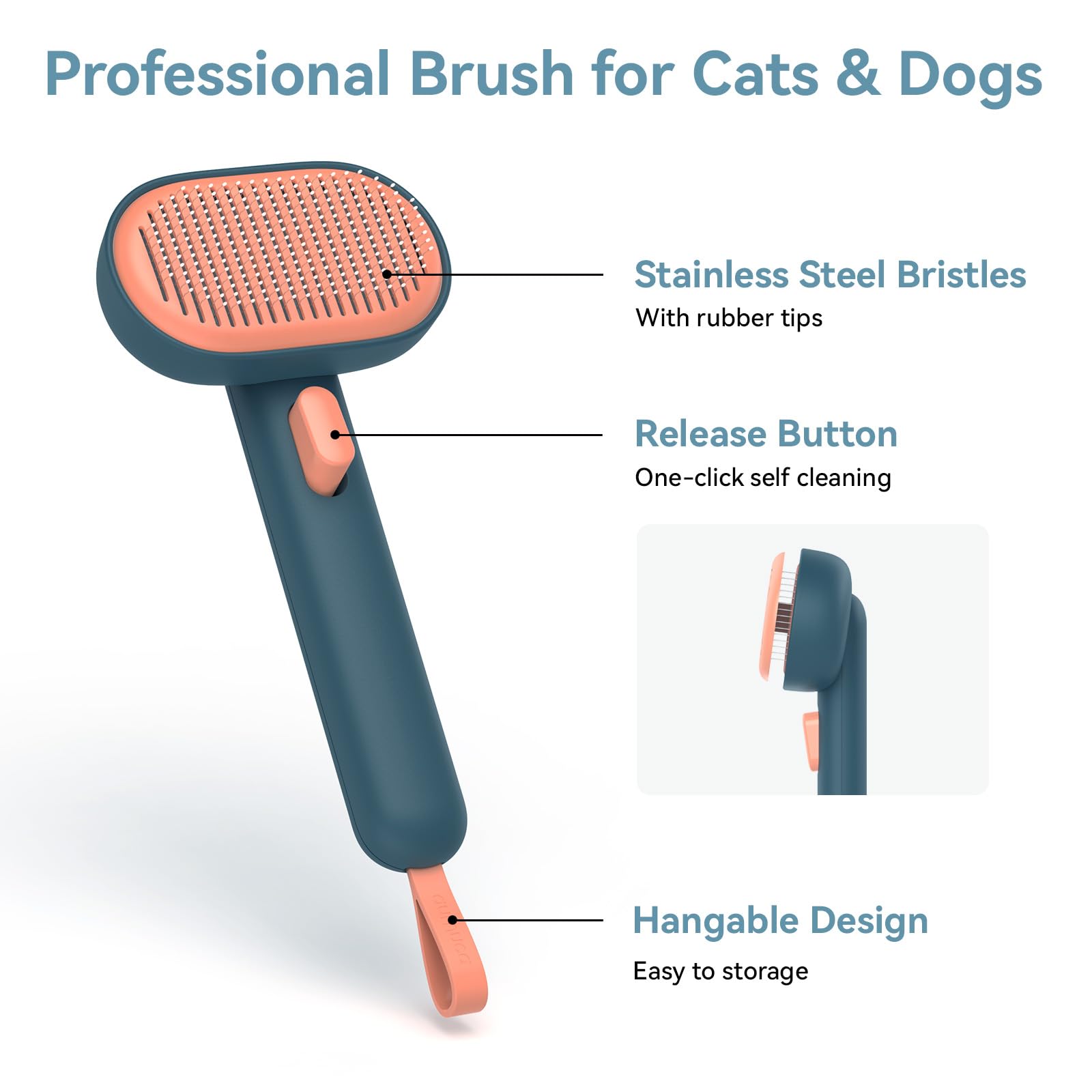 Aumuca upgraded wire bristles for sturdy deshedding on coats.