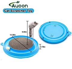 AUOON 3-in-1 cat-toy-scratcher supports interactive play and mental stimulation.