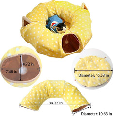 AUOON Cat Tunnel Bed fully expanded shows spacious play space.