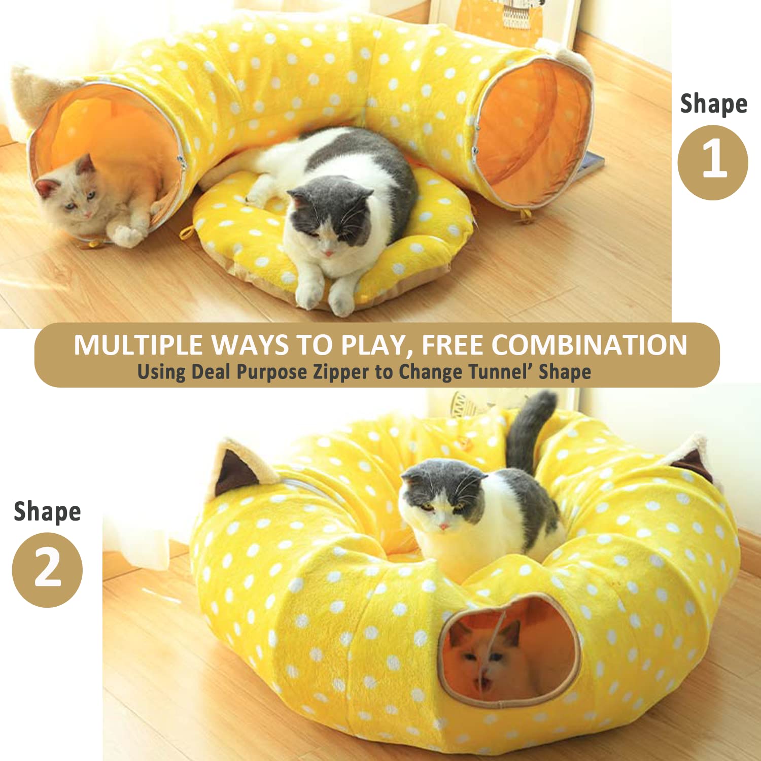 AUOON Cat Tunnel Bed interactive play tunnel for active cats.