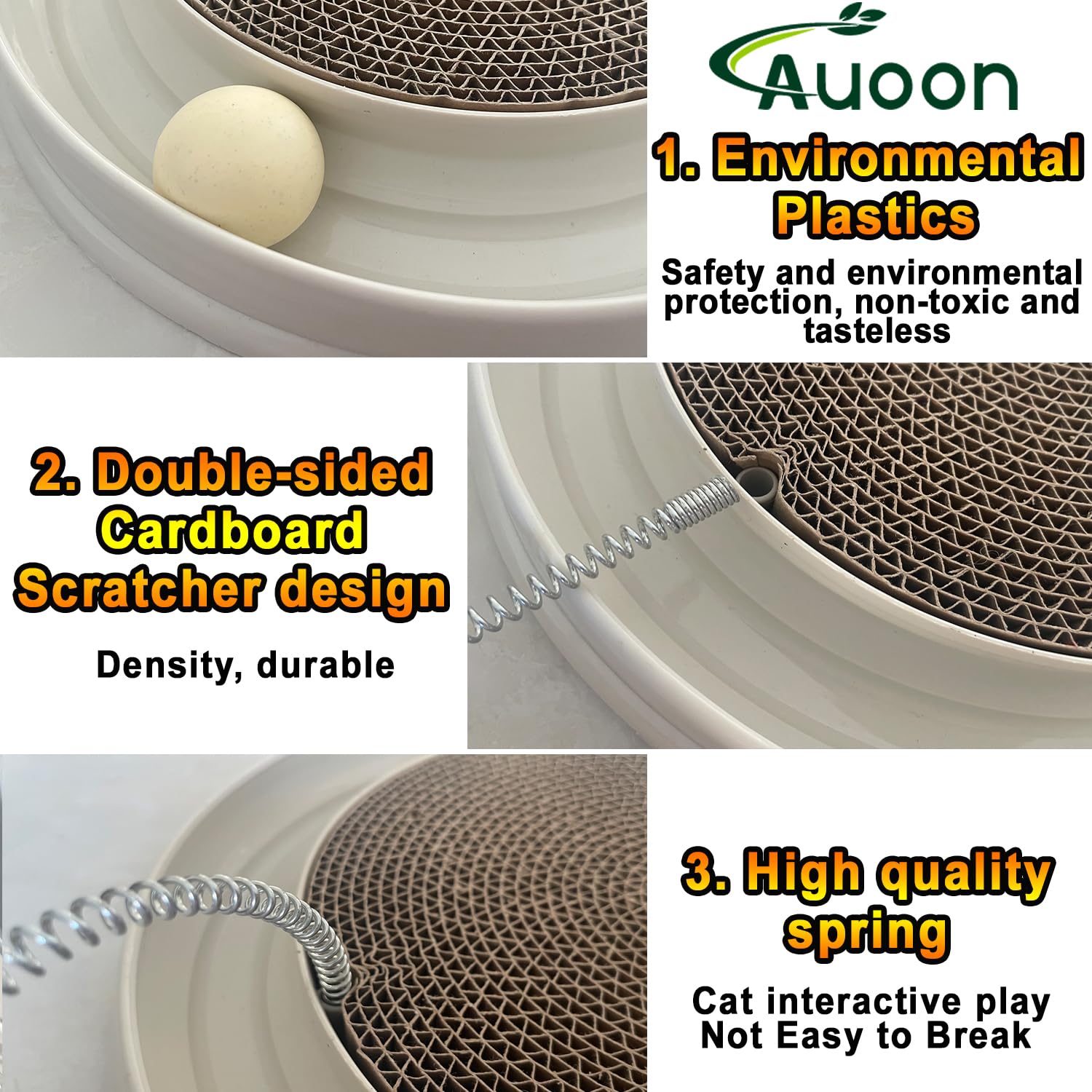 AUOON spring-mounted-mouse-toy mimics real prey movement for dynamic chasing.