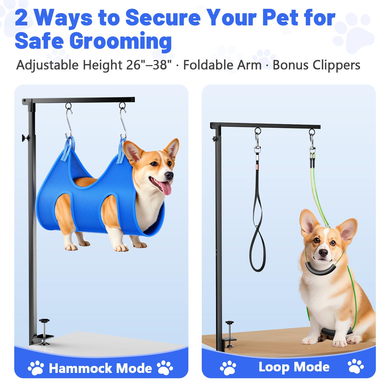 AUORC foldable grooming arm saves space after grooming sessions