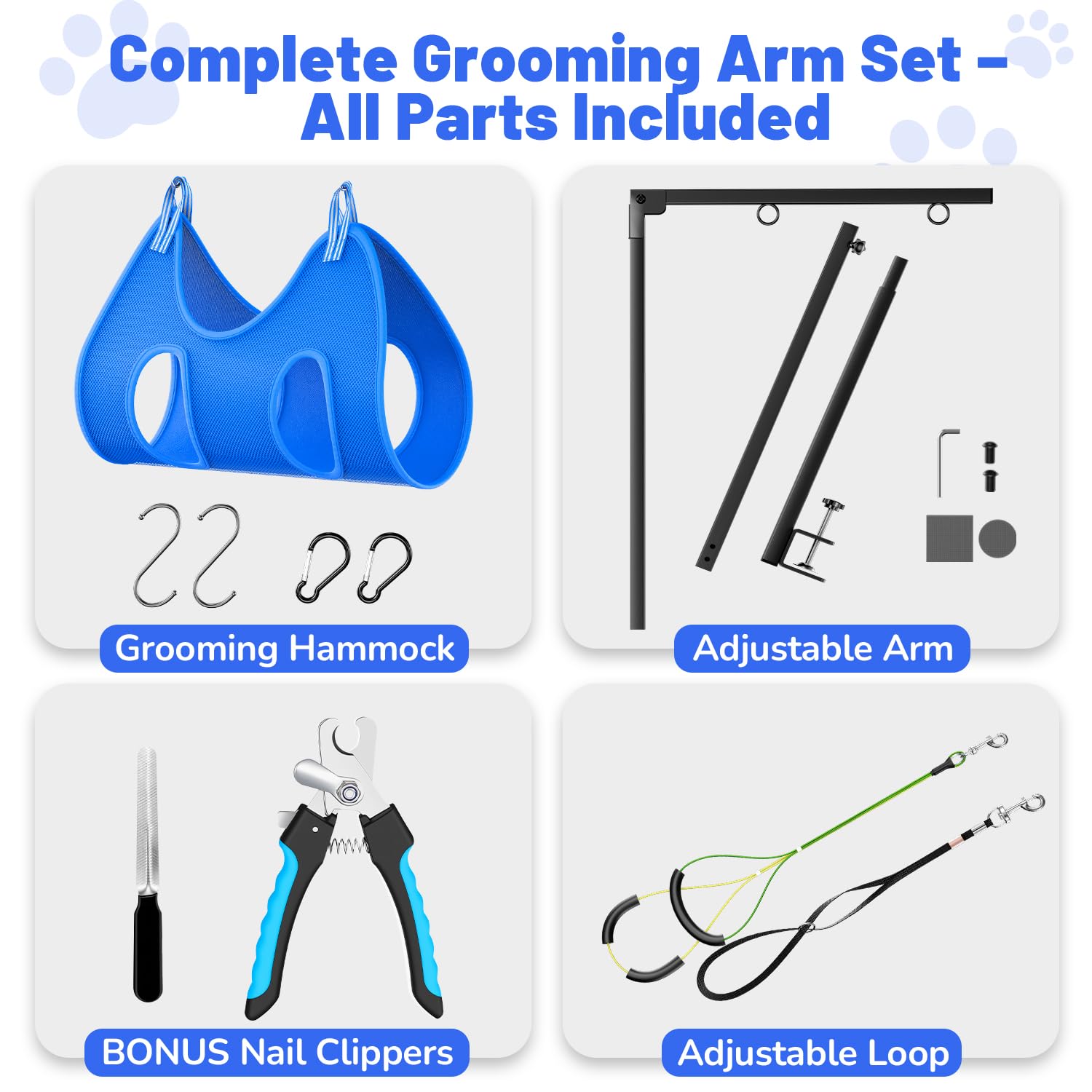 AUORC grooming loop with padding supports pets safely during grooming