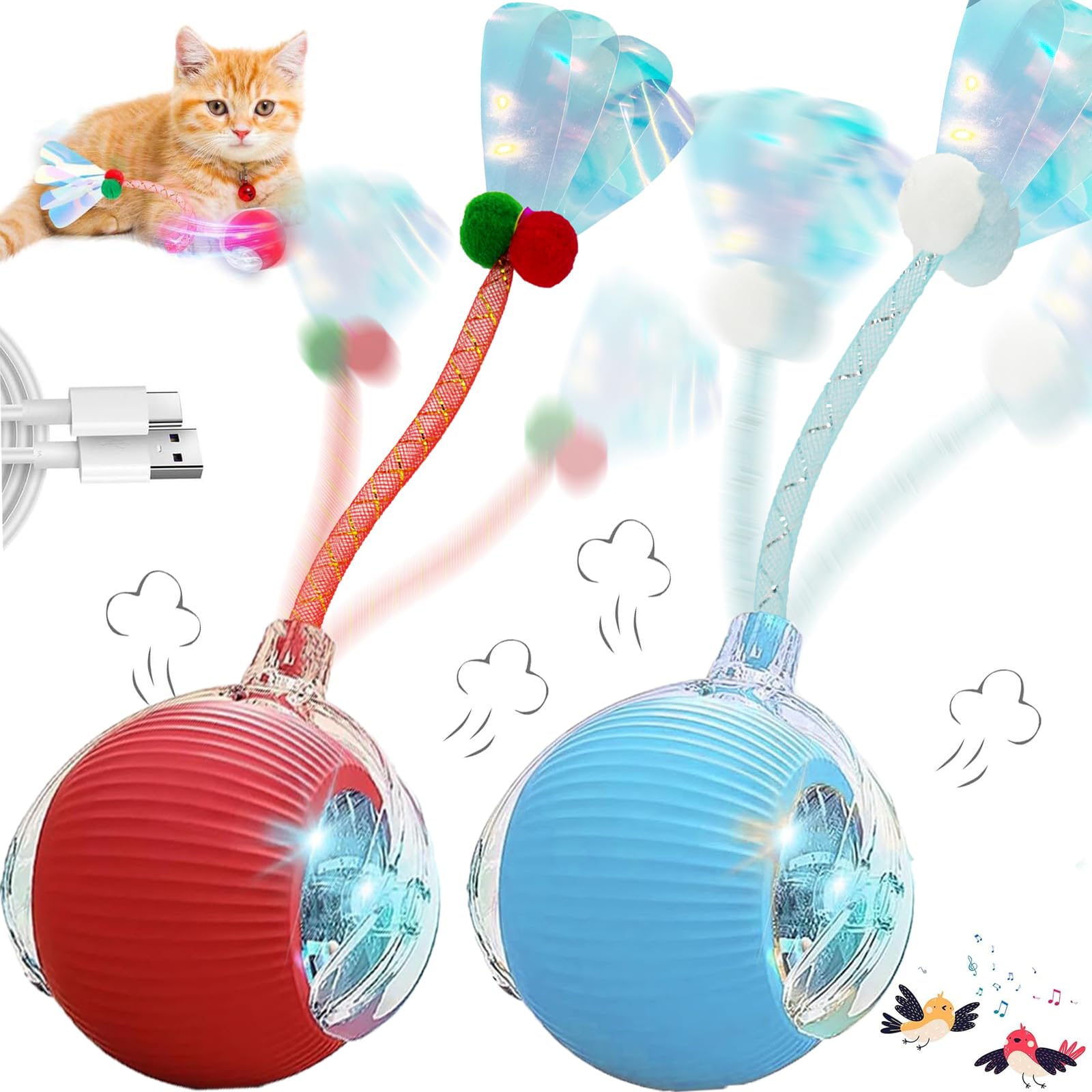 AUPJICX Speedy 2.0 tail two-pack enhances indoor play for curious cats.