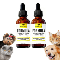 Aura Pets Advanced Vision bottle front for dog eye comfort and clarity