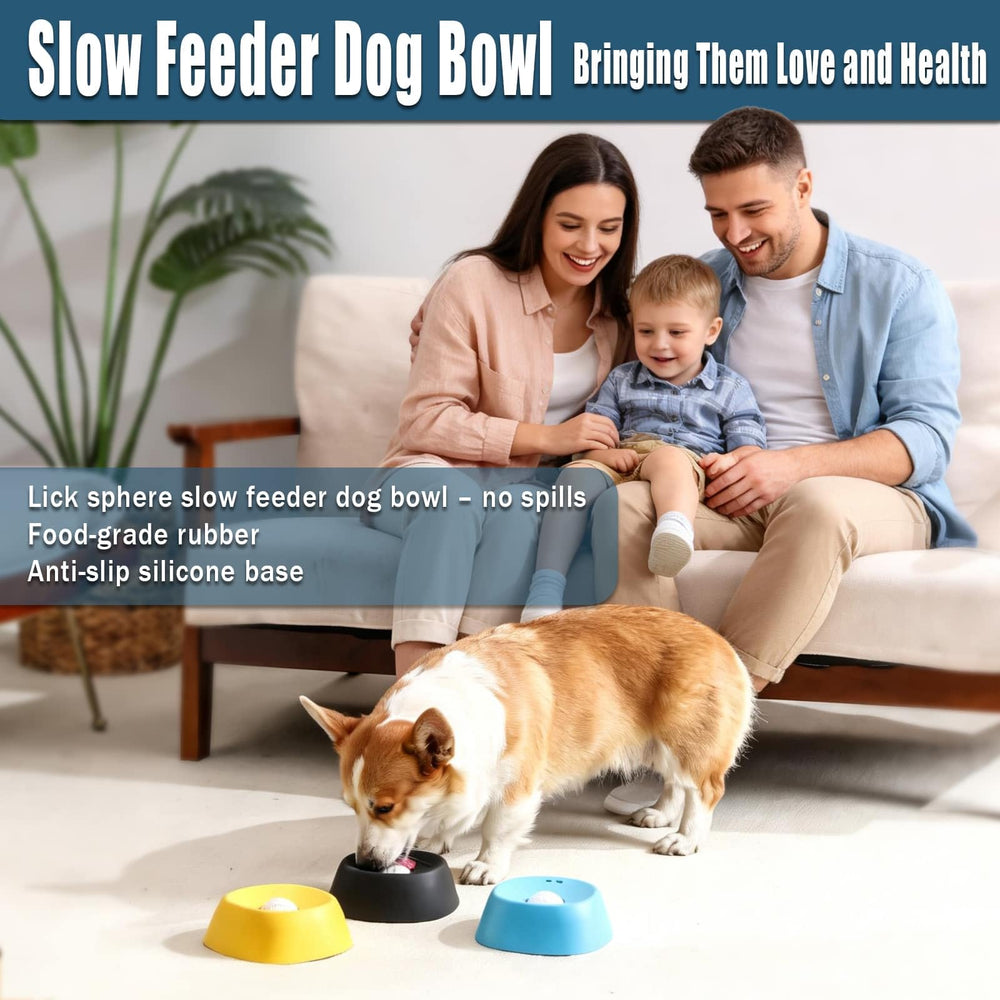 Auraganize slow-feeder bowl helps regulate licking pace during meals.