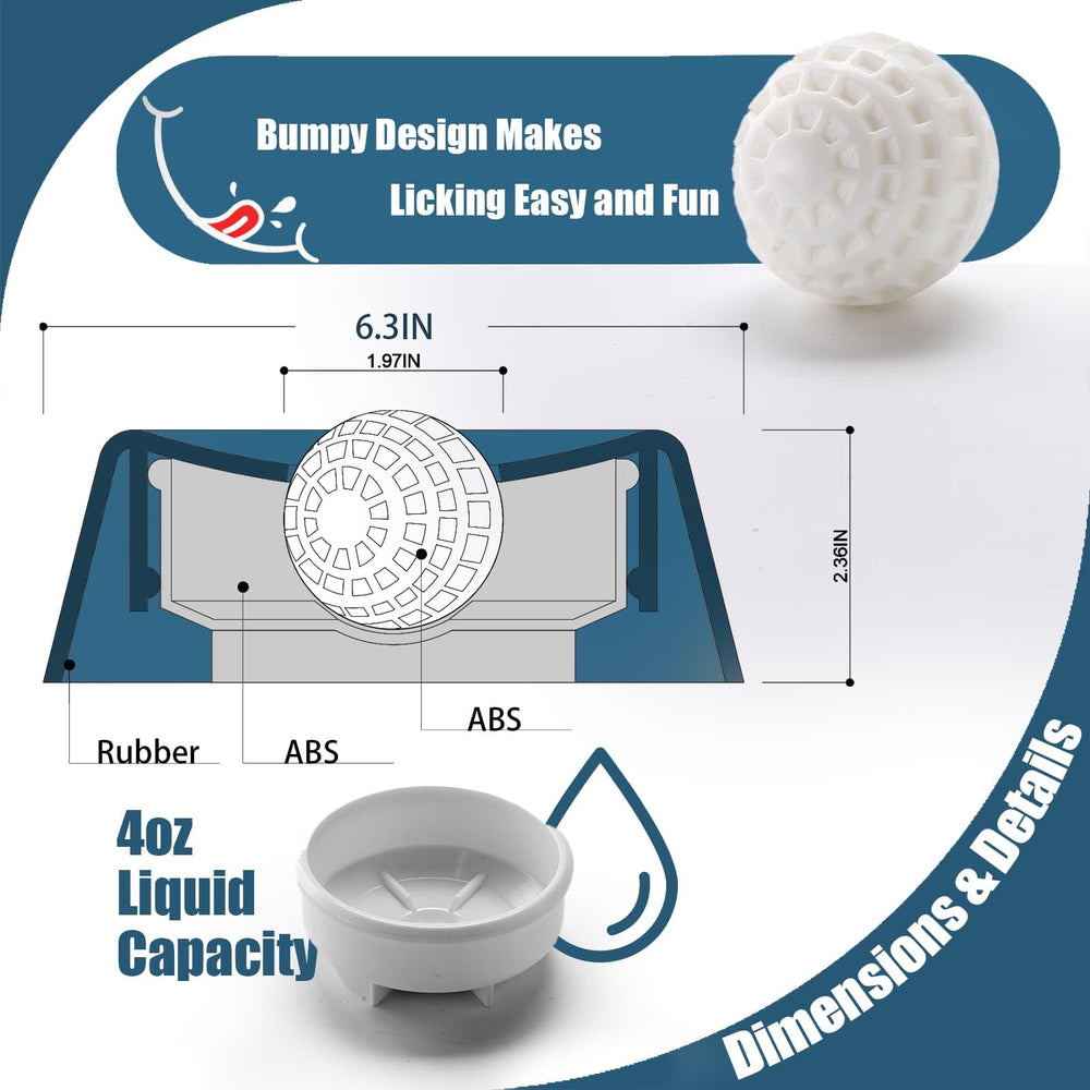 Auraganize spill-resistant lick ball keeps meals tidy.
