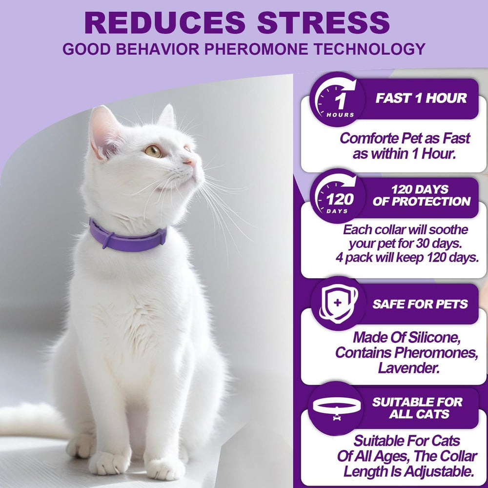 Aurevoen cat collar releases pheromones quickly to help calm a cat.