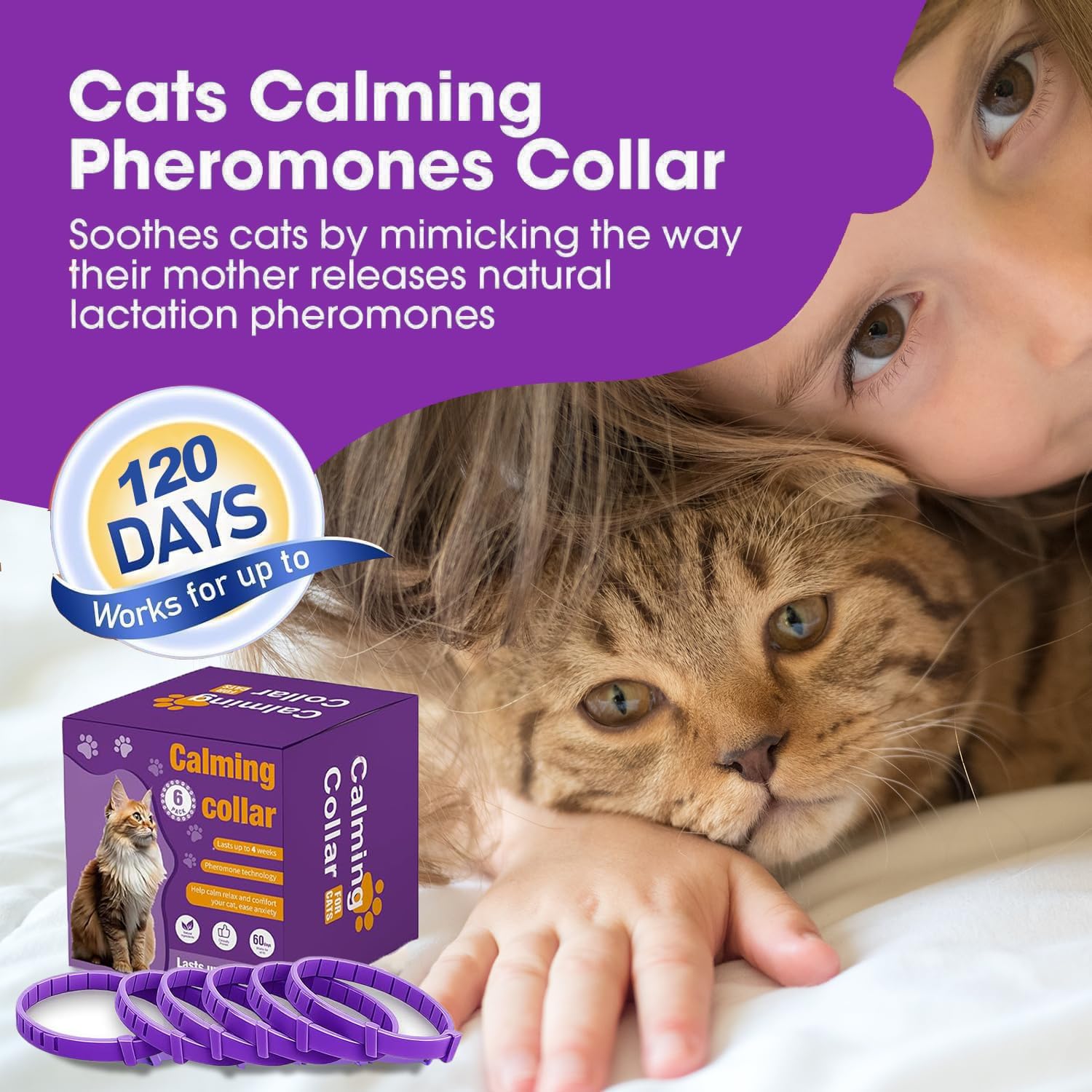 Aurevoen cat pheromone collar features a safe buckle for secure wear.