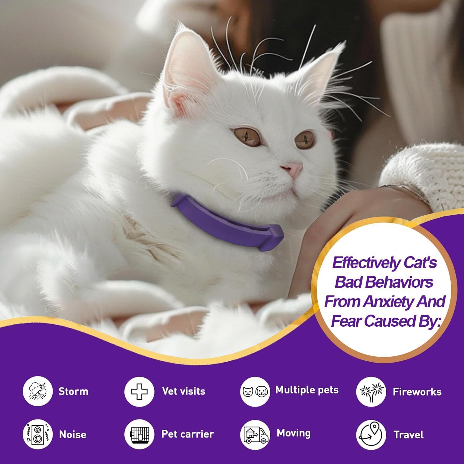Aurevoen cat pheromone collar is waterproof for use during play and travel.