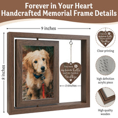 Aurlova dog memorial rotating frame back view highlighting dual-sided display.