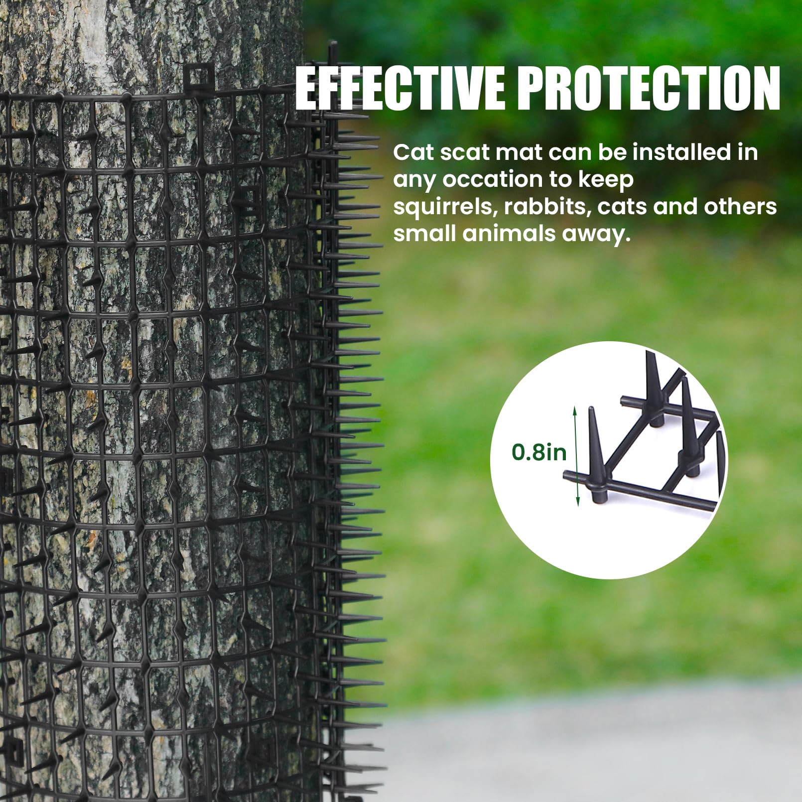 Easy installation around furniture or outdoor trees to protect surfaces.