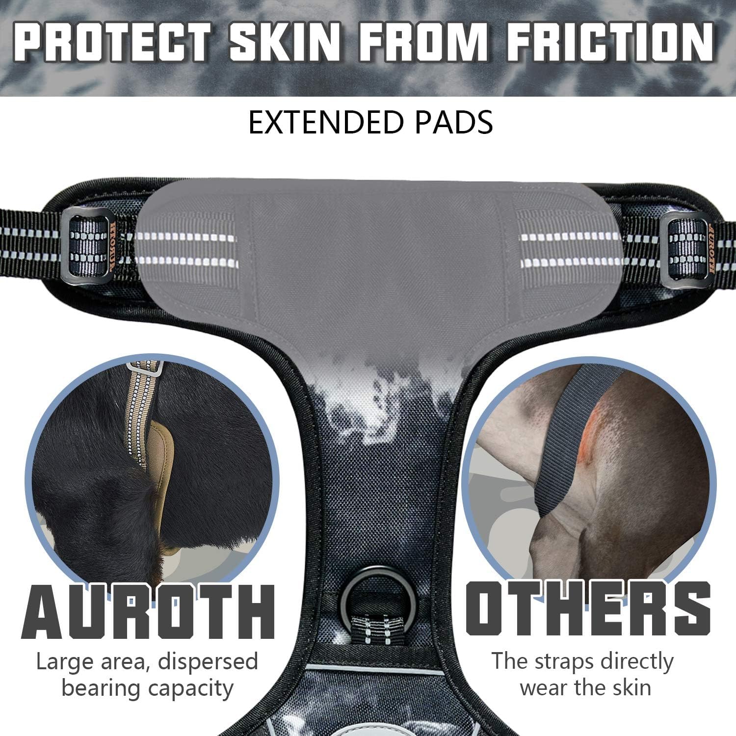 AUROTH Breathable air mesh keeps dogs cool on outdoor adventures.