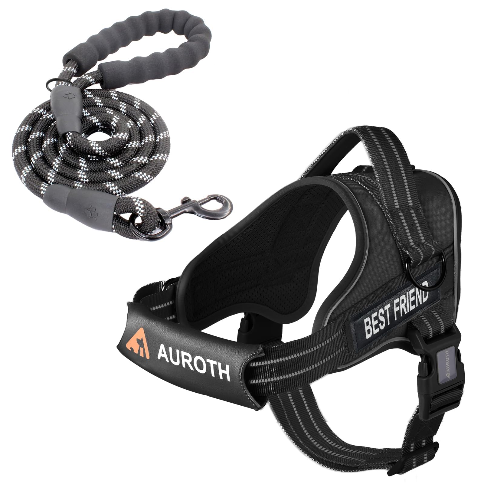 AUROTH dog harness front view showing secure, comfortable fit.
